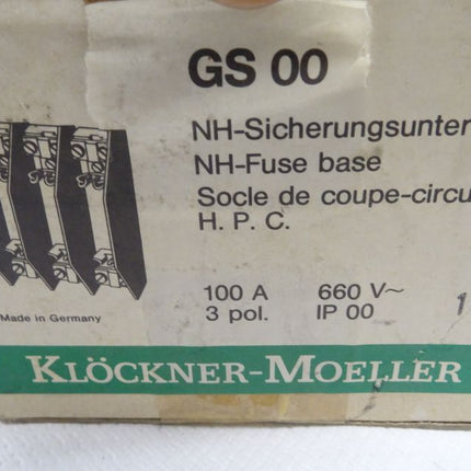Klöckner Möller GS 00 / Sicherungsunterteil GS00 / 100A / 3pol / 660V