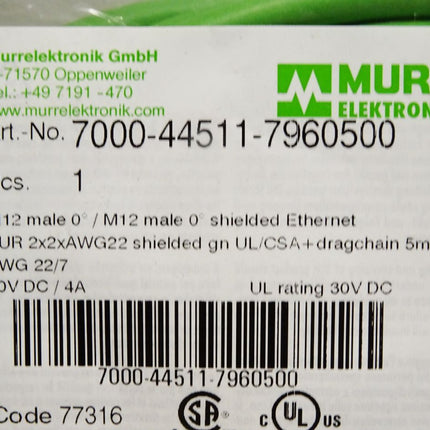 Murr Elektronik Kabel 7000-44511-7960500 / Neu OVP - Maranos.de