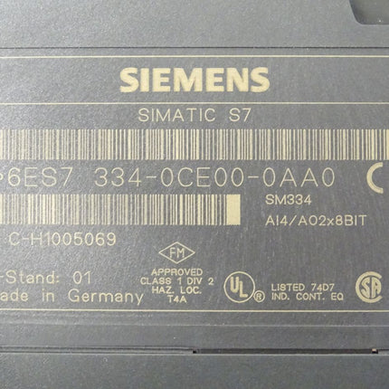 Siemens 6ES7334-0CE00-0AA0 Simatic S7 6ES7 334-0CE00-0AA0 E:01