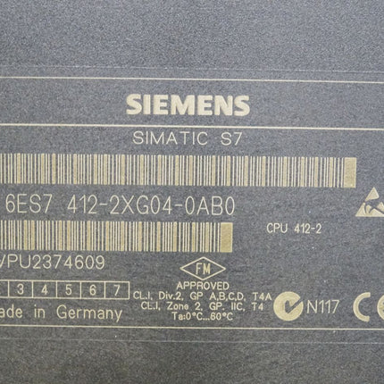 Siemens S7-400 CPU412-2 6ES7412-2XG04-0AB0 6ES7 412-2XG04-0AB0 - Maranos.de