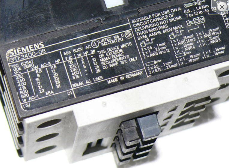 Siemens 3TF3400-0B Schuetz IEC 60947 8,5 kW  VDE 0660