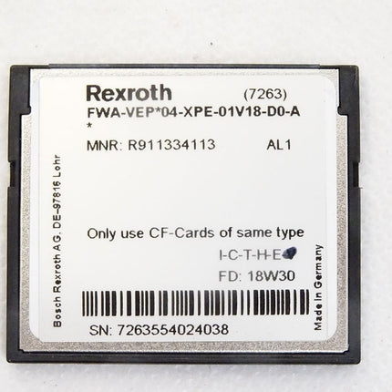 Rexroth Flash Card 4GB R911334113 FWA-VEP*04-XPE-01V18-D0-A