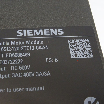 Siemens Sinamics S120 Double Motor Module 6SL3120-2TE13-0AA4 - Maranos.de