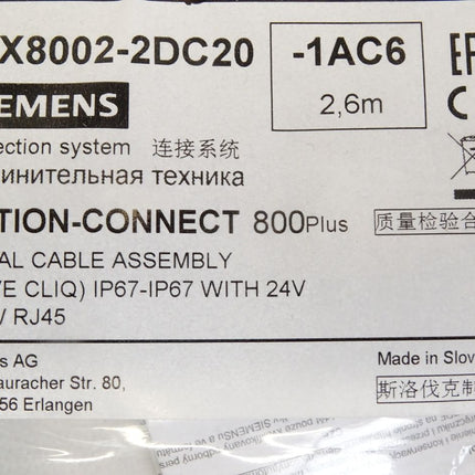 Siemens 6FX8002-2DC20-1AC6 Motion-Connect 800 Plus Signalleitung 2,6m / Neu OVP - Maranos.de