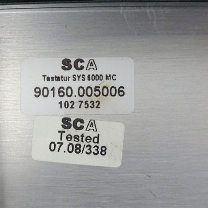 SCA Schucker SYS6000MC Tastatur Panel / 90160.005006 / 1027532
