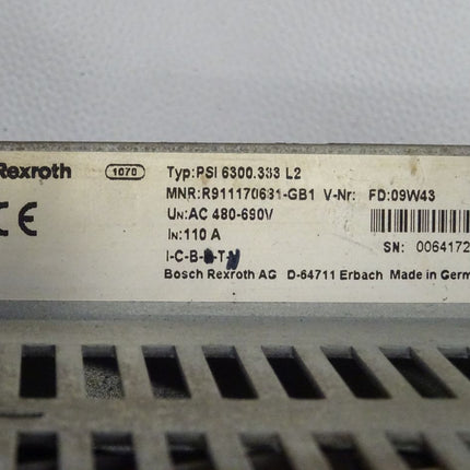Rexroth PSI 6300.333 L2 Frequenzumrichter R911170631-GB1 / 480-690V / 110A