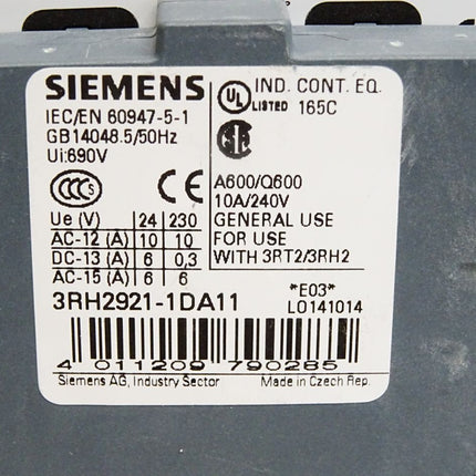 Siemens Sirius Leistungsschütz 3RT2026-2AP00 + 3RH2921-1DA11 - Maranos.de