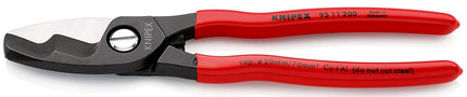 KNIPEX 9511200 Kabelschere mit Doppelschneide brüniert 200 mm - Maranos.de