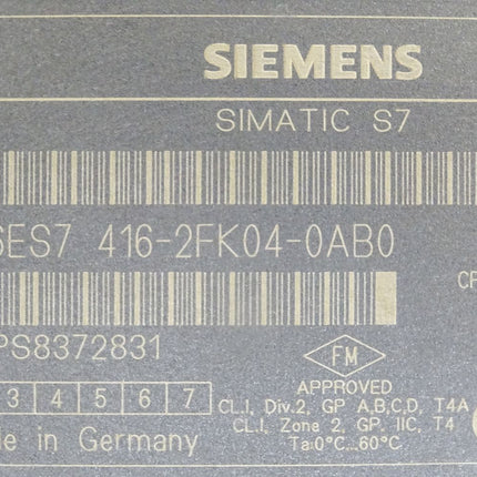 Siemens Simatic S7 6ES7416-2FK04-0AB0 / 6ES7 416-2FK04-0AB0 E:2
