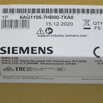 Siemens 6AG1195-7HB00-7XA0 Siplus 6AG1 195-7HB00-7XA0 NEU-OVP versiegelt
