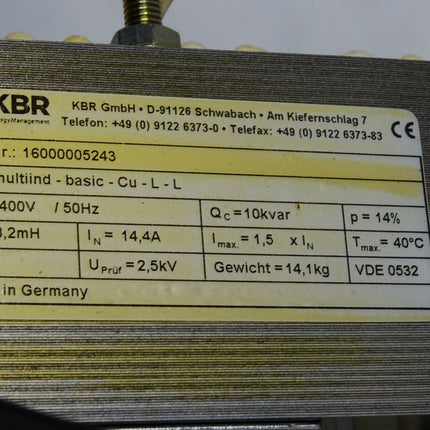 KBR multiind-basic-Cu-L-L 400V Filterkreisdrossel 10kvar - Maranos.de