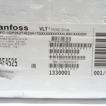 Danfoss VLT FC-102P2K2T4E20H1TGXXXXSXXXXALBXCXXXXD0 HVAC Drive 134F4525 neu-OVP