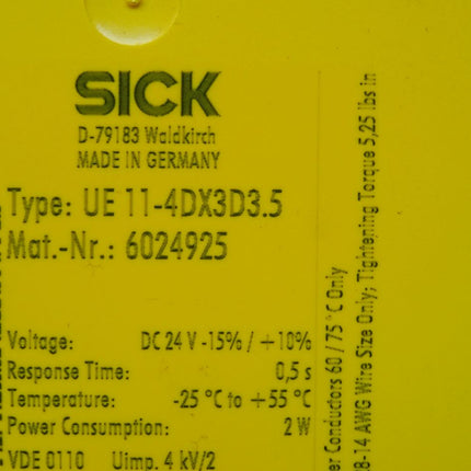 Sick 6024925 UE11-4DX3D3,5 Sicherheitsschaltgerät - Maranos.de