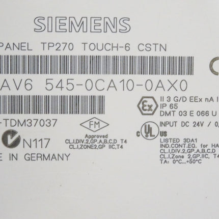 Siemens Backcover Rückschale Panel TP270 Touch-6 CSTN 6AV6545-0CA10-0AX0 6AV6 545-0CA10-0AX0 - Maranos.de