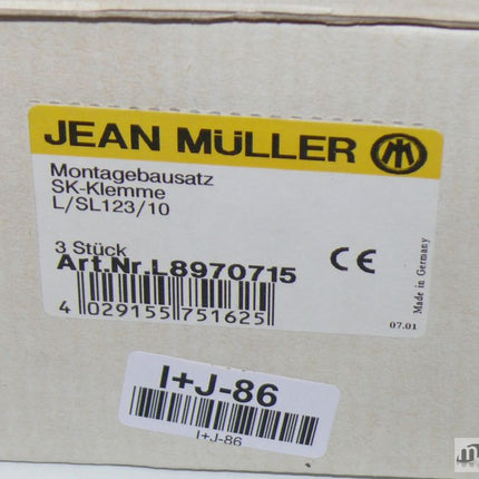 NEU-OVP Jean Müller SK-Klemme L/SL123/10 Montagebausatz L8970715
