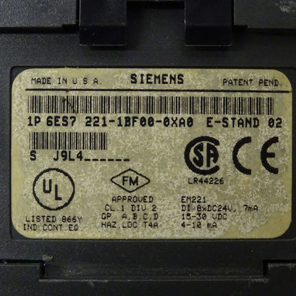 Siemens Simatic S7 6ES7221-1BF00-0XA0 / 6ES7 221-1BF00-0XA0