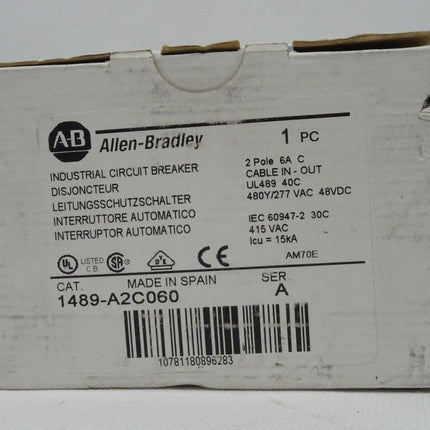 AB Allen Bradley 1489-A2C060 SER. A  Leitungsschutzschalter 2 Pole 6A C