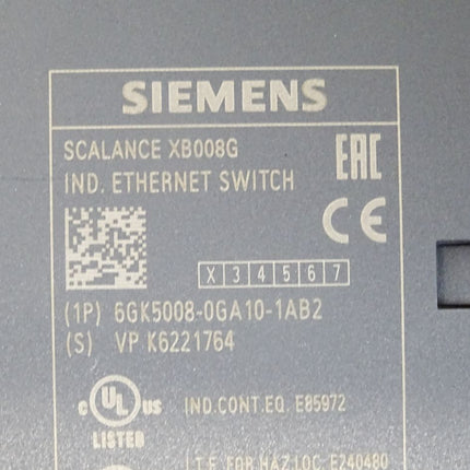Siemens Scalance XB008G Ethernet Switch 6GK5008-0GA10-1AB2 6GK5 008-0GA10-1AB2