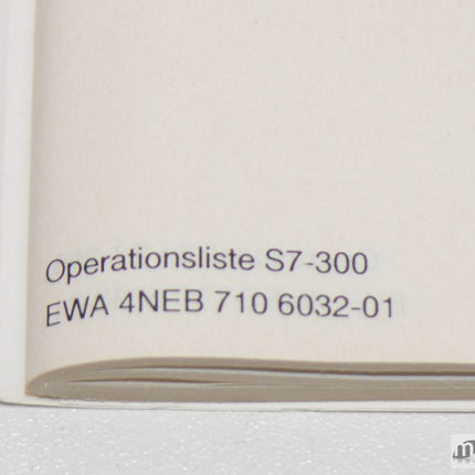 Siemens Simatic S7-300 Tabellenheft EWA 4NEB 710 6032-01