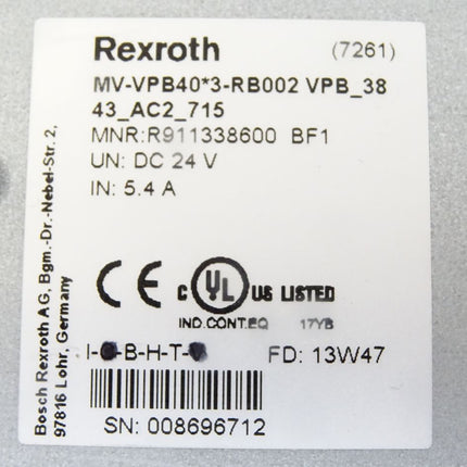 Rexroth IndraControlV R911338600 24V 5.4A  + Beckhoff FC9002