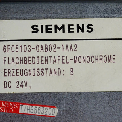 Siemens Flachbedientafel Monochrome E:B / 6FC5103-0AB02-1AA2
