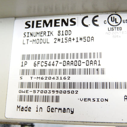 Siemens Sinumerik 810D LT-Modul 2x15A+1x50A 6FC5447-0AA00-0AA1 Version A - Maranos.de