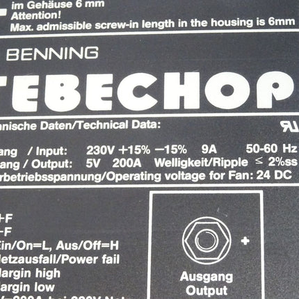Benning Tebechop NT006-2 E230 G5/200W-PN 02 - Maranos.de