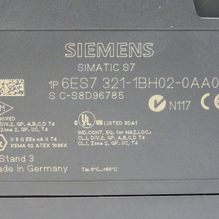 Siemens S7-300 SM321 6ES7321-1BH02-0AA0 / 6ES7 321-1BH02-0AA0 (mit Klappe und ohne Stecker)