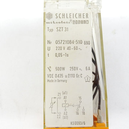 Schleicher Mikrolais SZT31 / 05721084-510 690 / 0,05-1s 500W 250V 6A