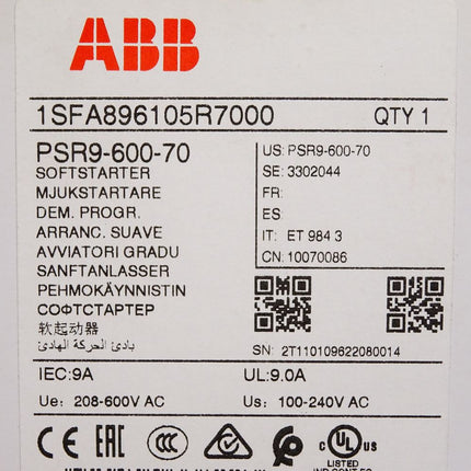 ABB PSR9-600-70 Softstarter 1SFA896105R7000 / Neu OVP - Maranos.de