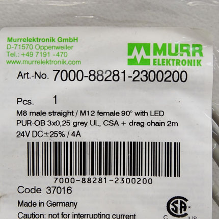Murr Elektronik Kabel 7000-88281-2300200 / Neu OVP - Maranos.de