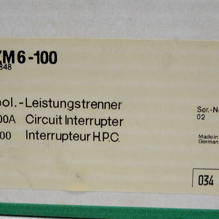 Klöckner Moeller NZM6-100 Leistungstrenner / Neu OVP - Maranos.de