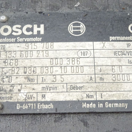 Bosch Bürstenloser Servomotor 0133500219 SE-B2.030.030-10.000 3000min-1