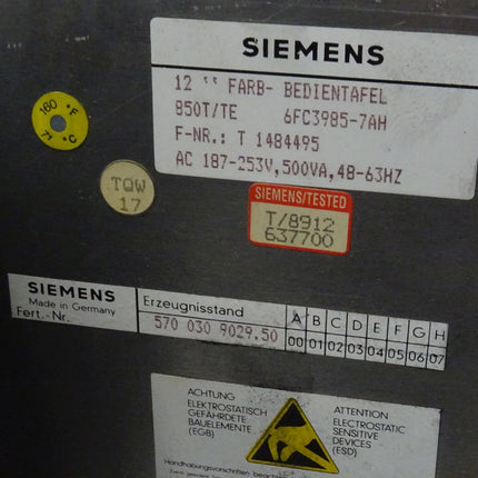 Siemens 6FC3985-7AH Leergehäuse