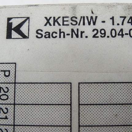 Klaschka Elektronik+Automation 29.04-07 / XKES/IW-1.74 / XGS8-1.1