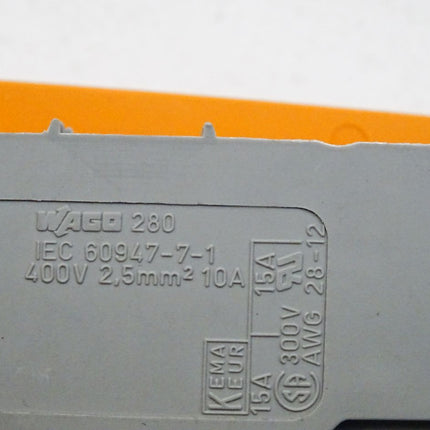 Wago 280-606 400V 10A / Inhalt : 4 Stück + Endplatte / Neu - Maranos.de