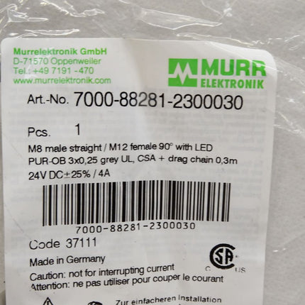 Murr Elektronik Kabel 7000-88281-2300030 / Neu OVP - Maranos.de