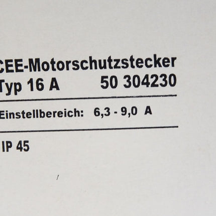 Nolta CEE-Motorschutzstecker 50304230 6.3-9.0A / Neu OVP - Maranos.de