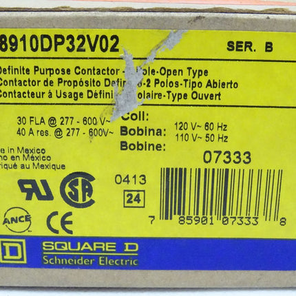Schneider Electric 8910DP32V02 Squar D Schutzschalter 120v Spule Schütz