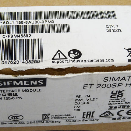 Siemens ET200SP IM155-6 PN 6DL1155-6AU00-0PM0 6DL1 155-6AU00-0PM0 / Neu OVP - Maranos.de
