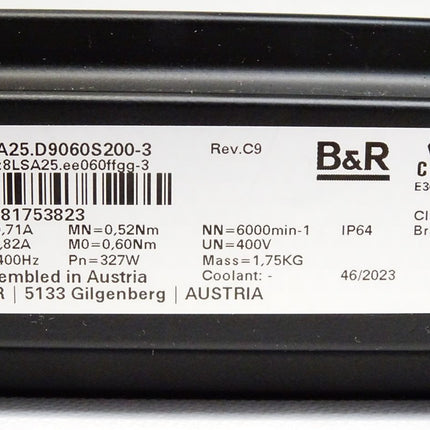 B&R Synchron-Motor 8LSA25.D9060S200-3 Rev.C9 8LSA25.ee060ffgg-3 6000min-1 / Neu - Maranos.de