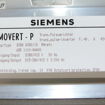 Siemens Simovert 6SE1110-4AA00 / 6SE 1110-4AA00 D380 D380/15