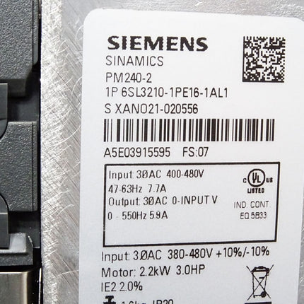 Siemens PM240-2 6SL3210-1PE16-1AL1 - Maranos.de