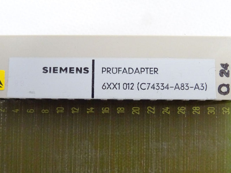 Siemens SIMATIC 6XX1012 Prüfadapter C74334-A83-A3 / 6XX1 012 E: 02 / OVP
