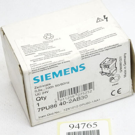 Siemens Zeitrelais 7PU8640-2AB30 / Neu OVP