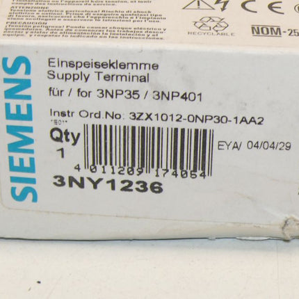 Siemens 3NY1236 Einspeiseklemme 3NY1 236 NEU-OVP