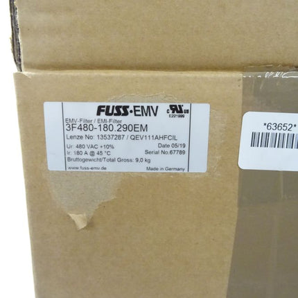 Fuss EMV Filter 3F480-180.290EM / Lenze No. 13537287 / QEV111AHFCIL NEU