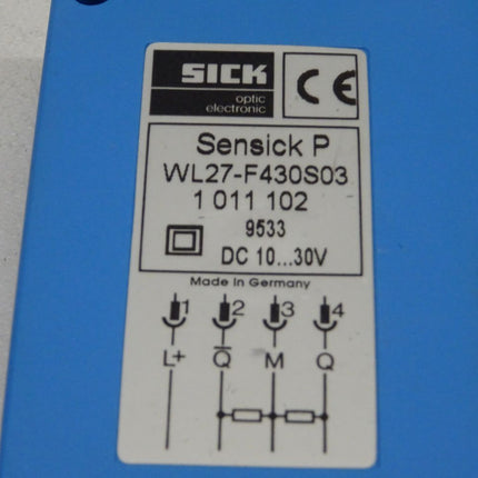 SICK Sensick P WL27-F430S03 Lichtschranke / Reflexionslichtschranke