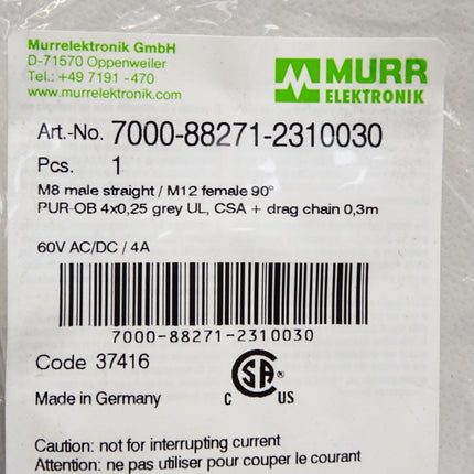 Murr Elektronik Kabel 7000-88271-2310030 / Neu OVP - Maranos.de