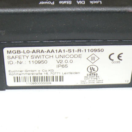 Euchner MGB-L0-ARA-AA1A1-S1-R-110950 Safety Switch Unicode 110950
